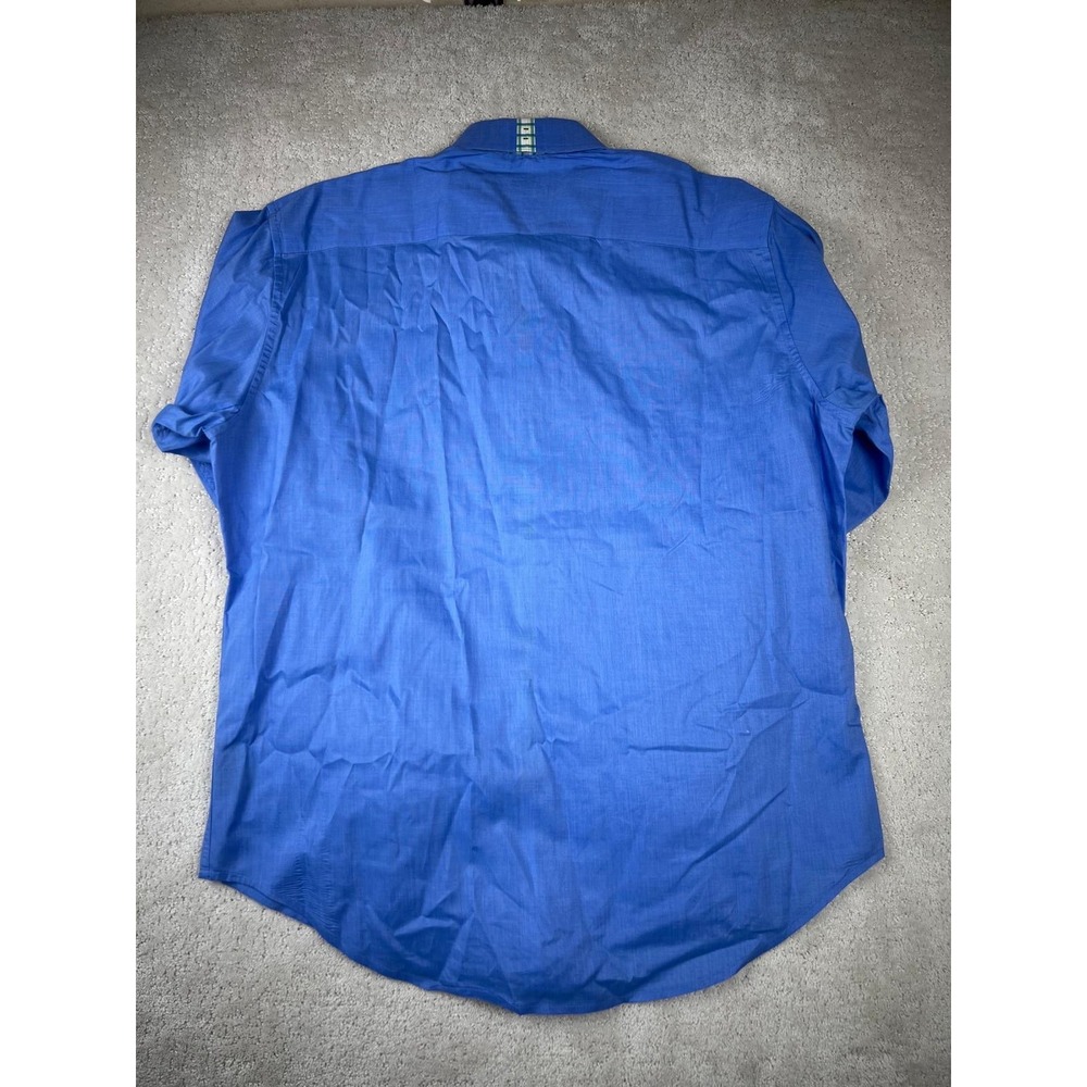 Robert Graham Shirt Mens XL Blue Flip Cuff Contrast Long Sleeve Button Up Cotton - Picture 11 of 16